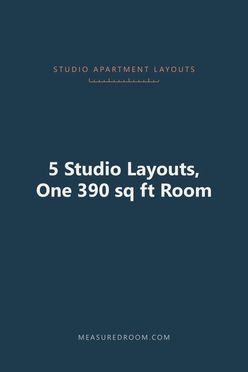 Five studio apartment layouts in one 390 square foot room.